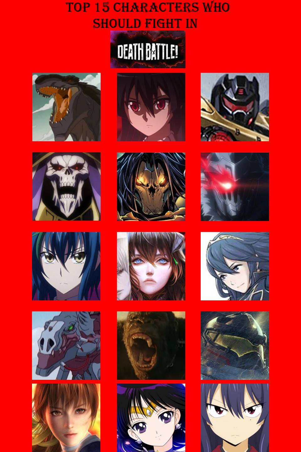 Death Based Characters 15 Characters Who Should Fight in Death Battle by artdog22 on DeviantArt
