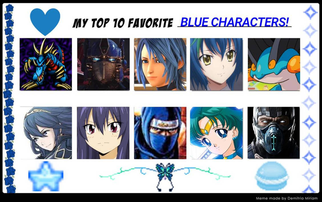 My Top 10 Favorite Blue Characters by artdog22 on DeviantArt