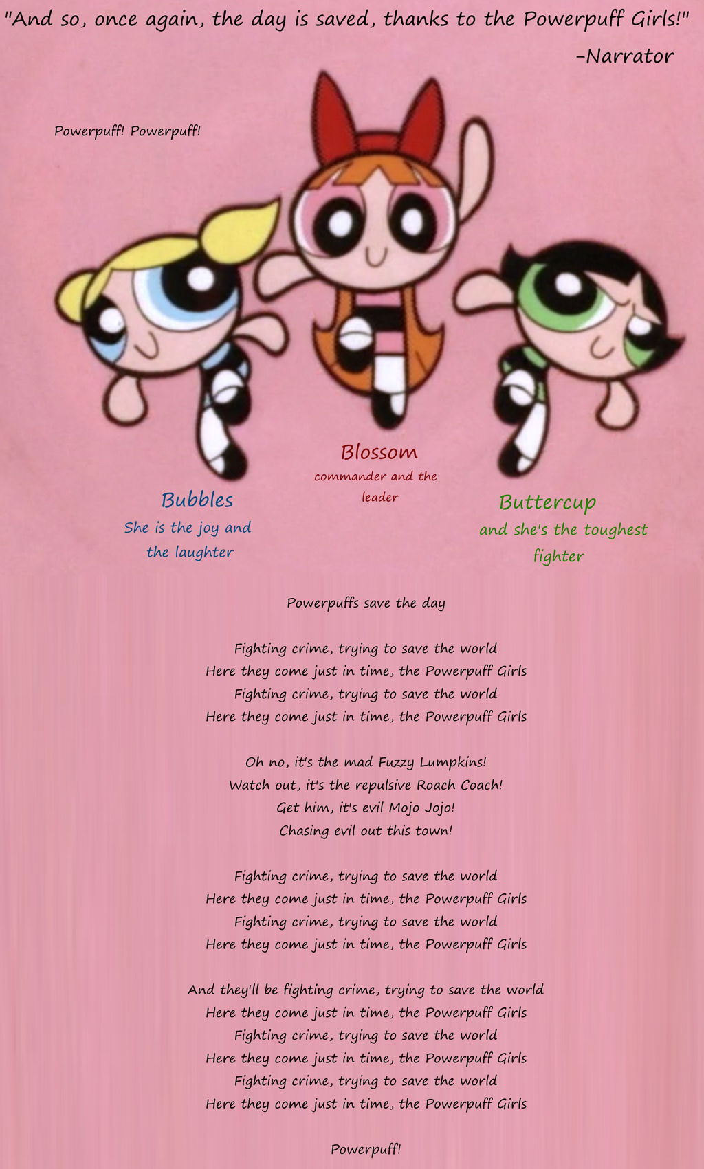 Powerpuff Girls End Theme Lyrics A Visualization By Lukesamsthesecond On Deviantart Powerpuff Girls End Theme Lyrics A Visualization By Lukesamsthesecond On Deviantart
