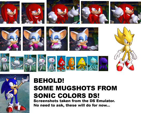 DS / DSi - Sonic Colors - Cutscene Mugshots - The Spriters Resource