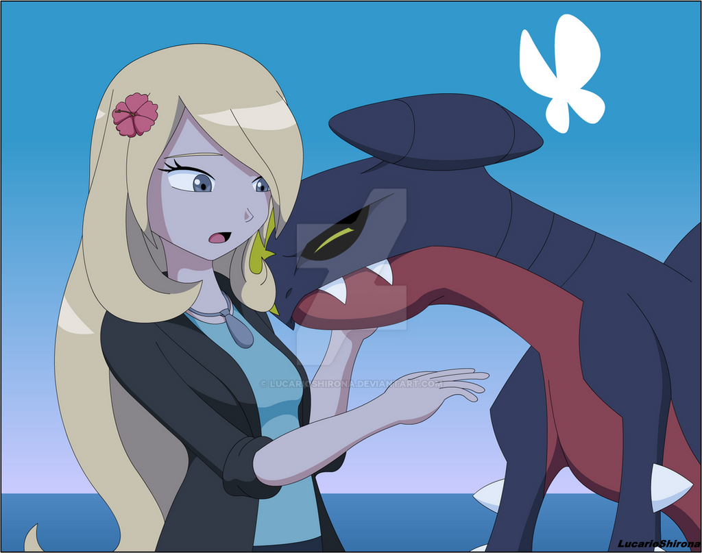 Cynthia and Garchomp - Here comes a thought