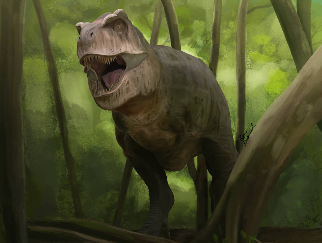 Tyrannosaurus rex (Prehistoric Planet colors) by ryankirkwoodart on
