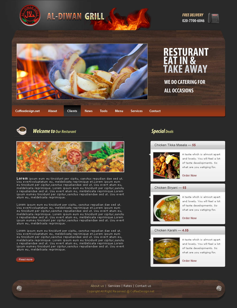 Al-Diwan Grill UK webdesign