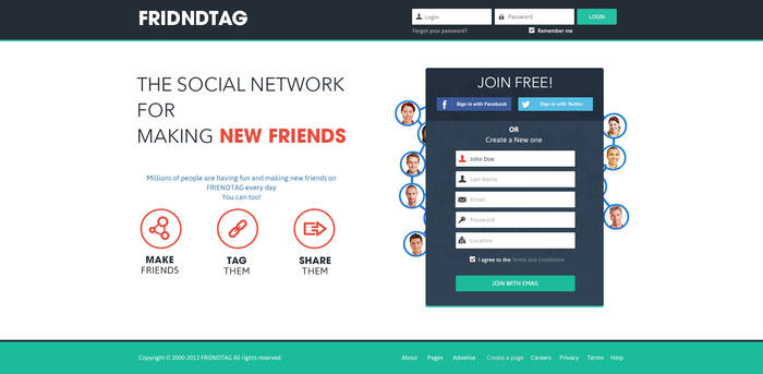 Social media Signup Page flat design