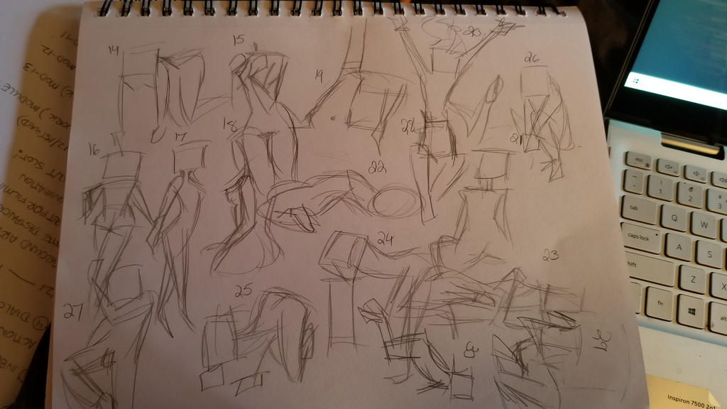Study Draws Custom Study Poses for College #1 by kittypaw-draws on DeviantArt