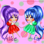 Alice and Lia - Green and Red Apple Costume by MistifiedMistress