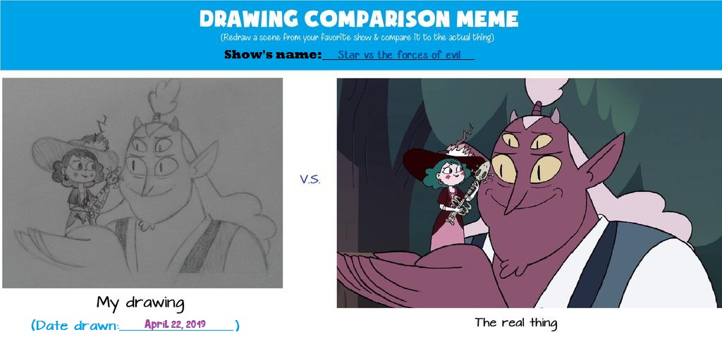 Drawing comparison meme by GlitterStar3 on DeviantArt