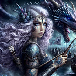 Viking Warrior and Crew with Dragon 8410