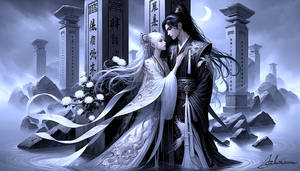 Chinese Mausoleum and Tender Couple 1388