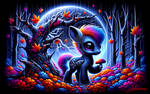 Halloween Cutie Hybrid Dark Pony holding Mushroom