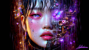 Asian Beauty Half Futuristic Portrait 2608