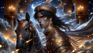 Arabic Rider in Fantasy Islamic Background 3985