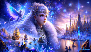 Magical Goddess and Chimera in Fantasy Seascape 42