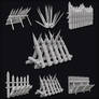 6 Medieval Wooden Palisade Pack-Base Meshes