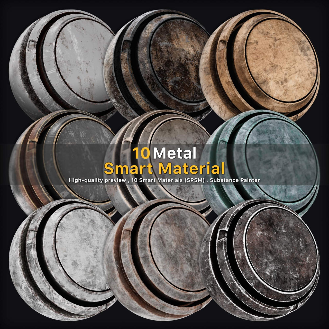 Metal Smart Material Substance 3d Painter / Vol 01