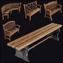 5 Wooden Bench | Game Ready-VOL01