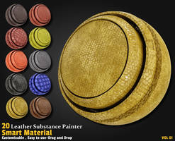 20 Base Leather Smart Materials in Substance Paint