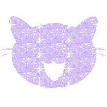 glitter periwinkle cat head