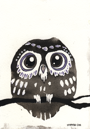 Tiny ink owl