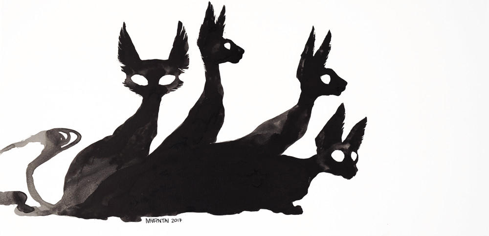 Ink Cat Rabbit Ink Cats 01 by Myrntai on DeviantArt