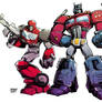 TRANSFORMERS: optimus and ironhide.