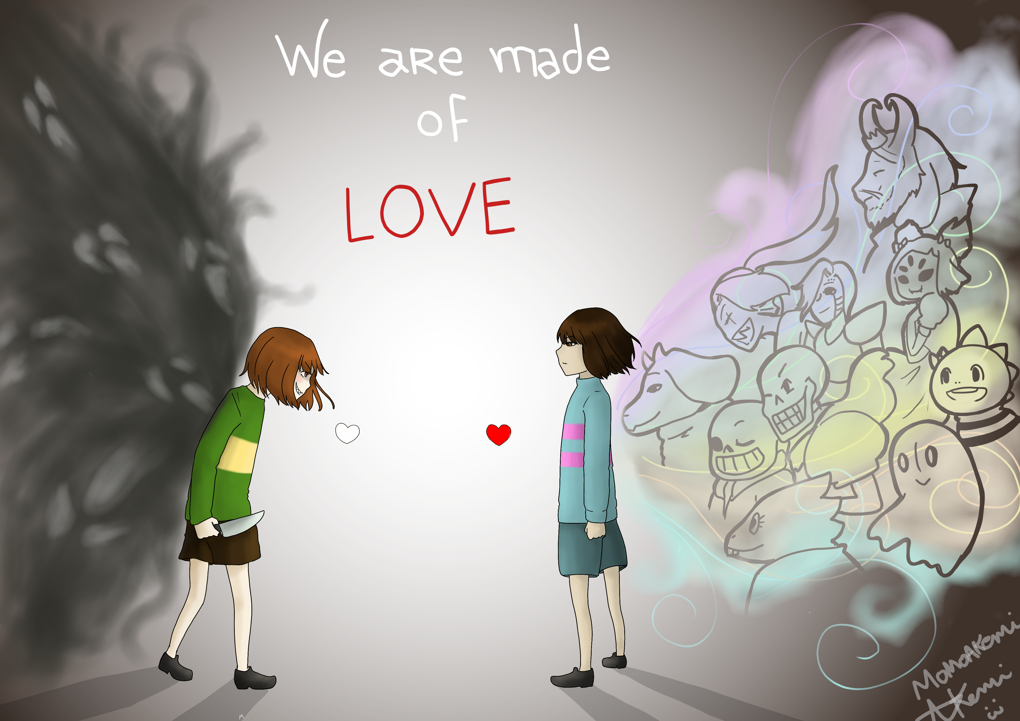 Chara and Frisk - made of LOVE