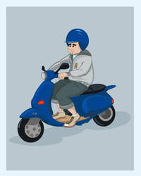 blue vespa