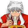 inuyasha eating his ramen