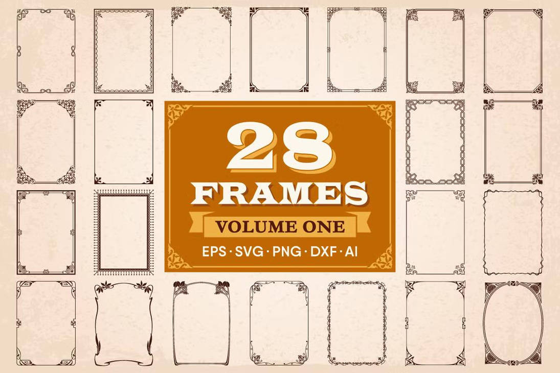 28 Decorative frames borders set #1 by nusaresahedeta on DeviantArt