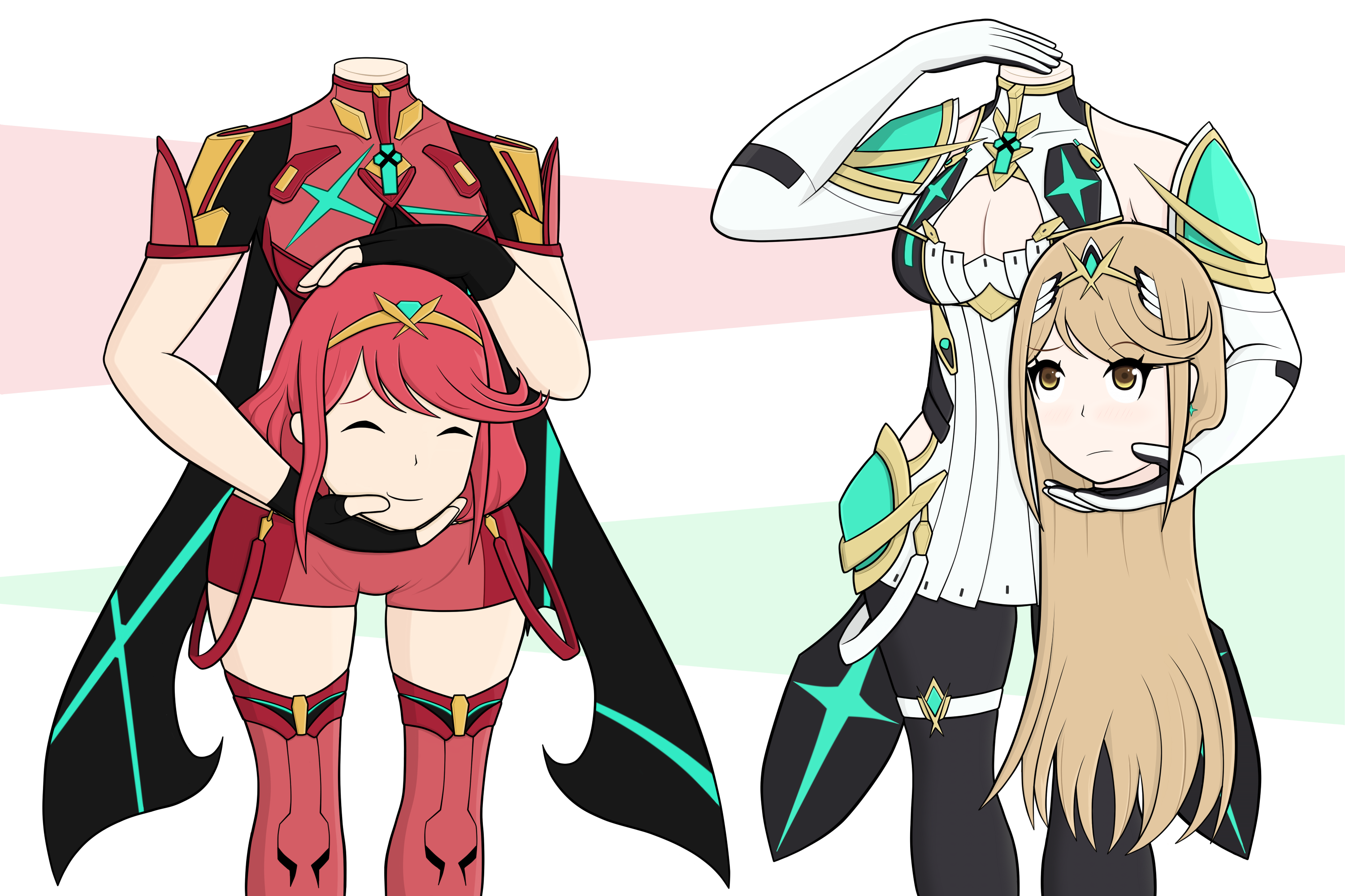 Dragaron88 Pyra and Mythra headless by Dragaron88 on DeviantArt