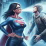 Super geek girl catching thug