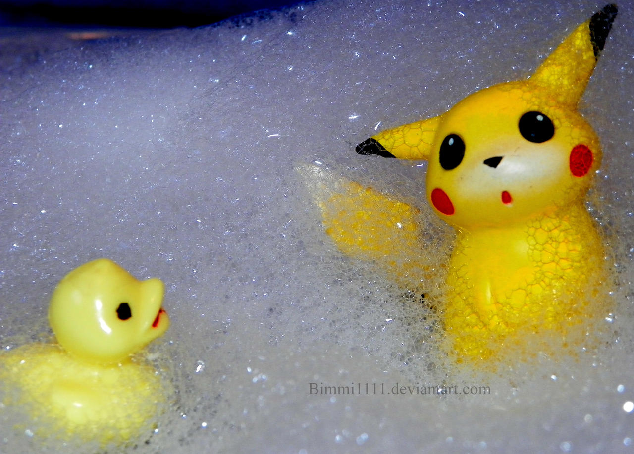 It's bath time, Pikachu!