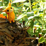 Pikachu climbs a tree