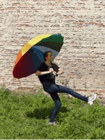 Rainbow Umbrella Girl (Animated GIF) by Feuerlocke on DeviantArt