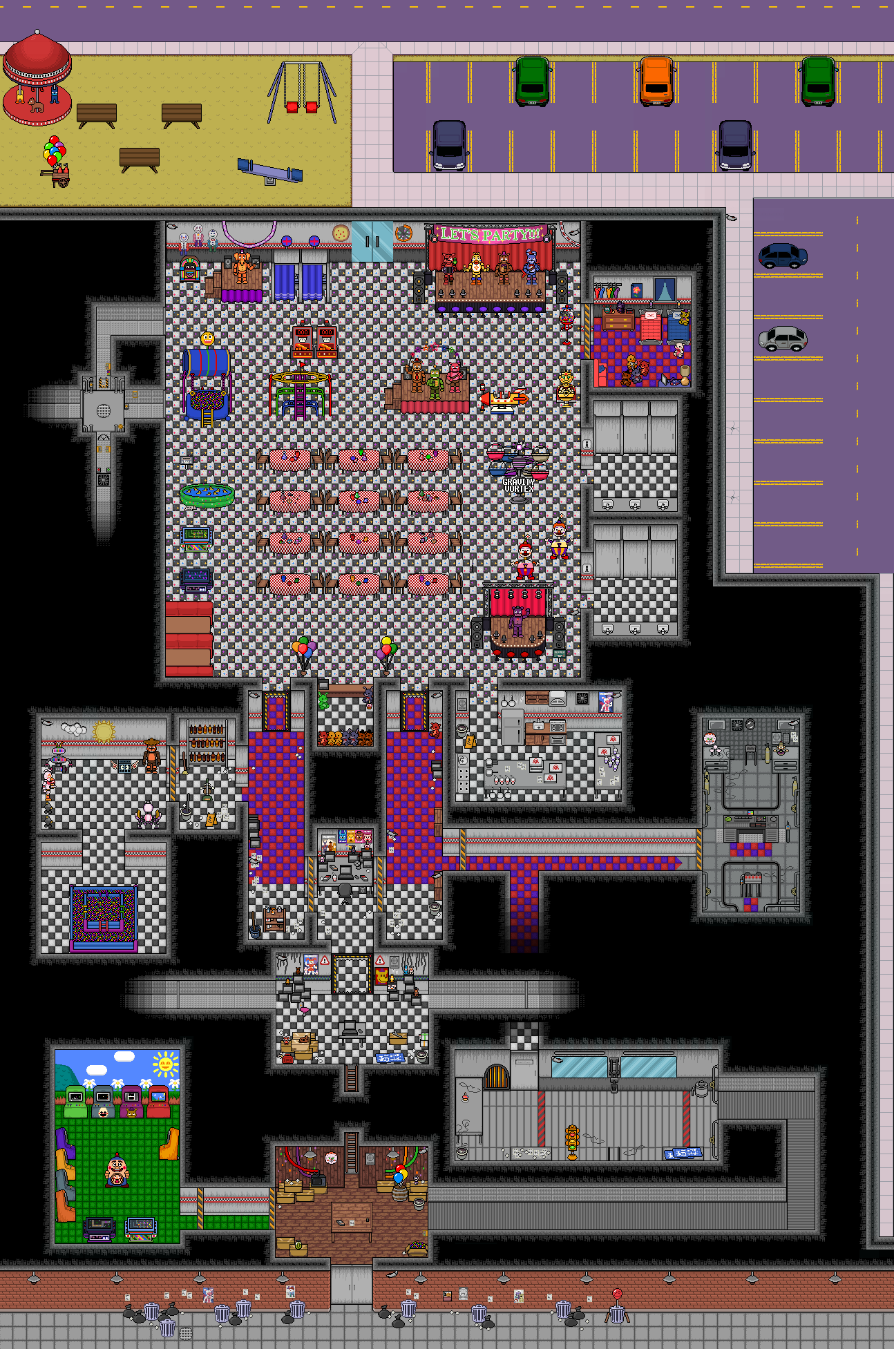 Fnaf 1 map redesign inspired by real pizza places from the 80s. :  r/fivenightsatfreddys