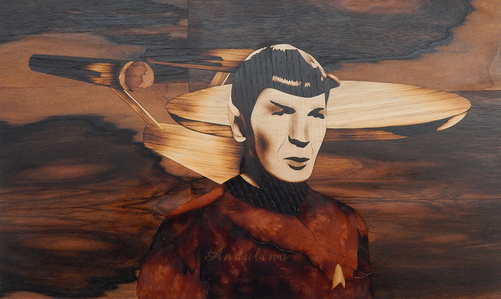In memory of Leonard Nimoy (Marquetry)
