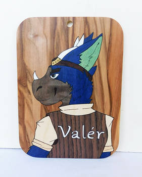 Fantasy dragon wood marquetry