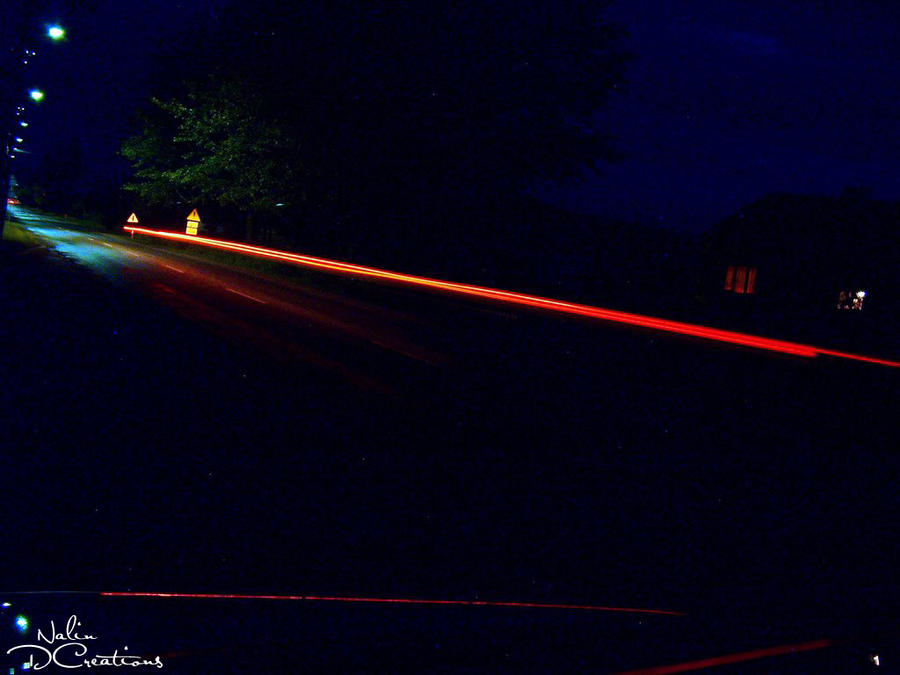 Highway Lights at Night