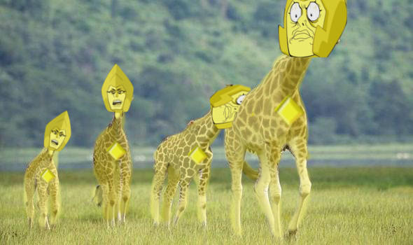 yellow giraffes diamonds