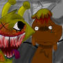 Simon about to eat Brud