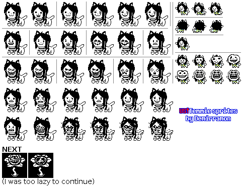 Underswap Temmie sprite sheet (WIP)