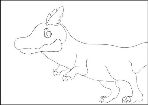 chibi dinosaur sketch