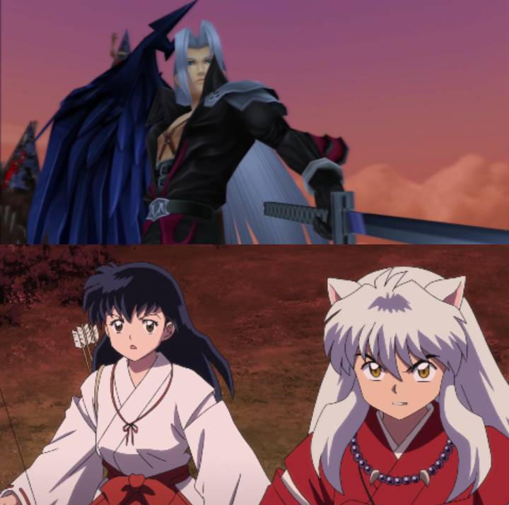 InuYasha and Kagome Encounters Sephiroth by NutBugs2211 on DeviantArt