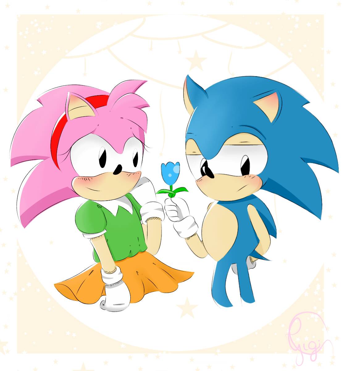 I made a little art of Sonamy Classic ^^  Fiz uma pequena arte do Sonamy  Clássico ^^ : r/SonicTheHedgehog