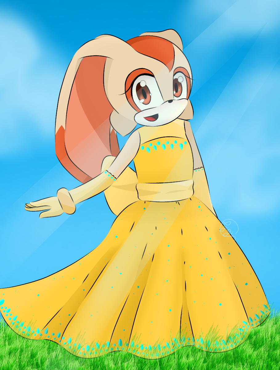 Cream the Rabbit:. Dressed like a princess (day) by Giihzinha on