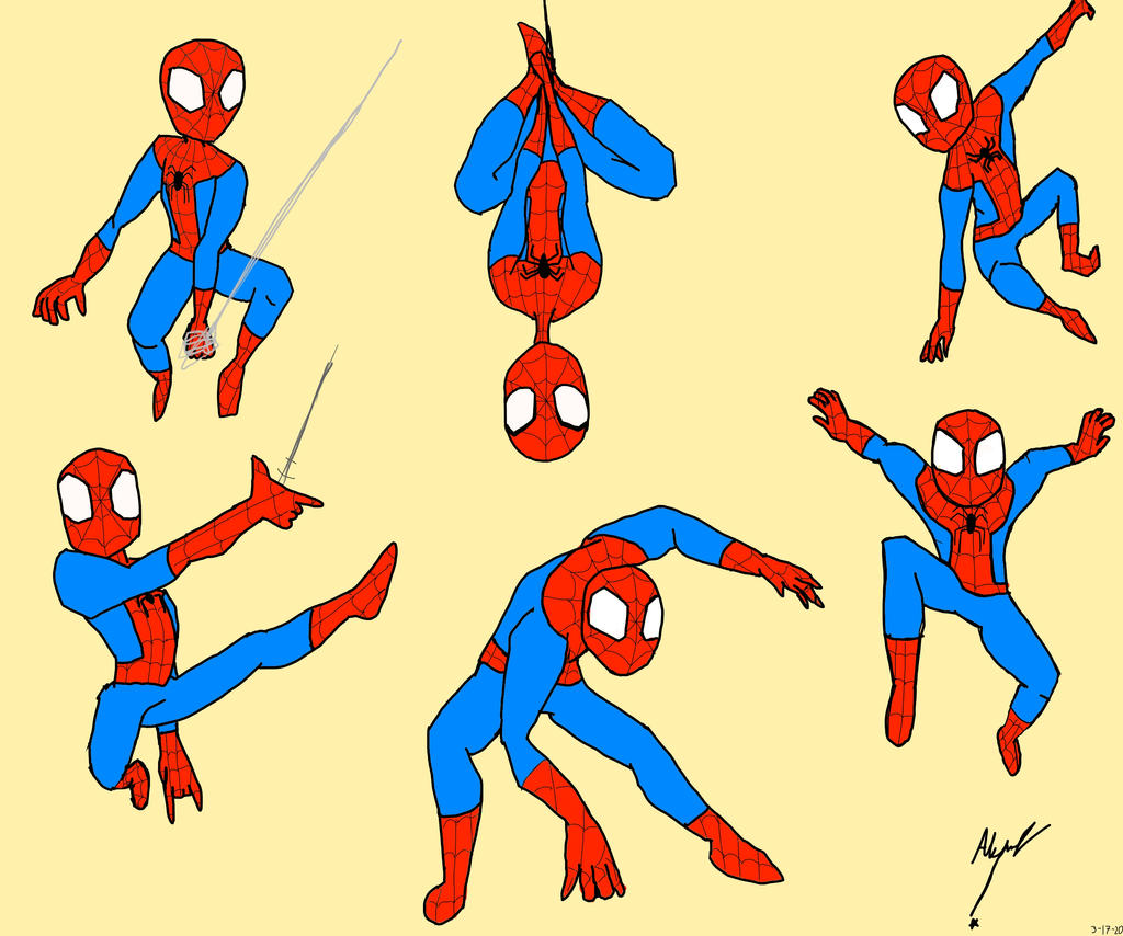Spiderman poses by Amarielovesundertale on DeviantArt