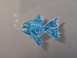 Concept Fish for coffee cup painting