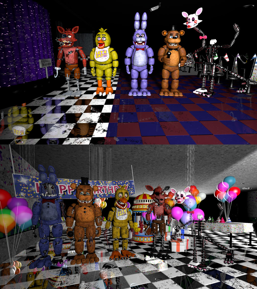Fnaf 2 Dining Area,Game Area by oldsportDSAF on DeviantArt