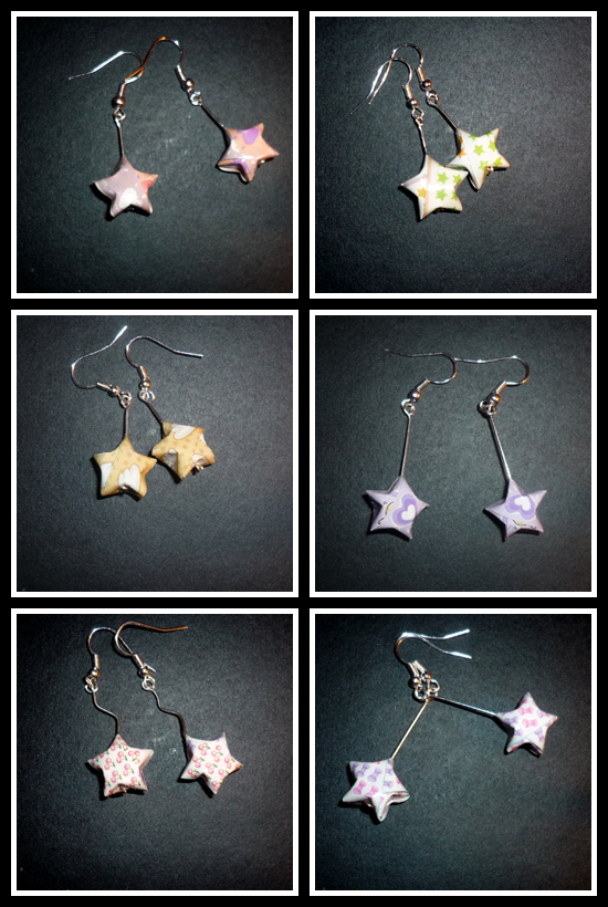 Origami Earrings: pattern star