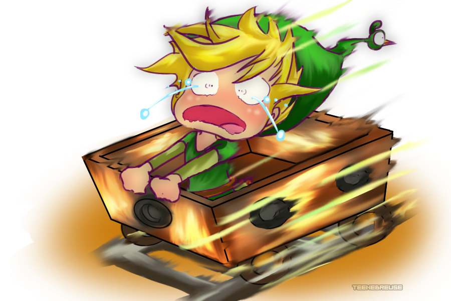 Minish Cap - Link et son wagon